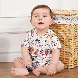 Newborn Infant Baby Boy Girl One Piece Romper Bodysuit Game Day Outfit 😊